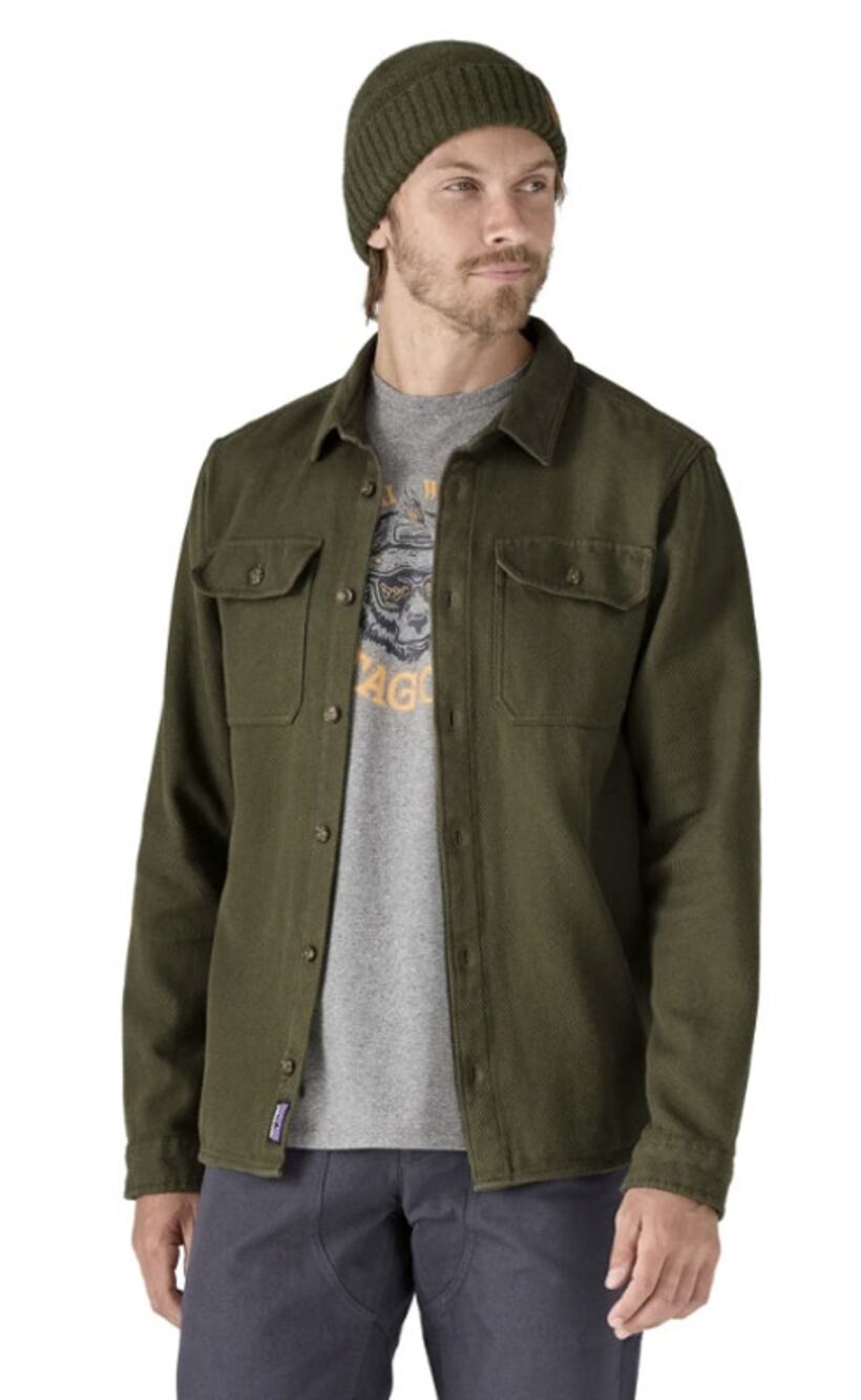 Patagonia Men's XL Basin Green Fjord Loft Button Down Flannel Shirt HR11-21